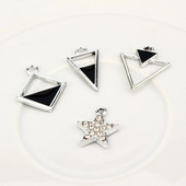 10 τμχ European Triangle Star Charms Σκουλαρίκια Κολιέ Βάση Finding Hollow μενταγιόν για γυναίκες DIY κοσμήματα AC339