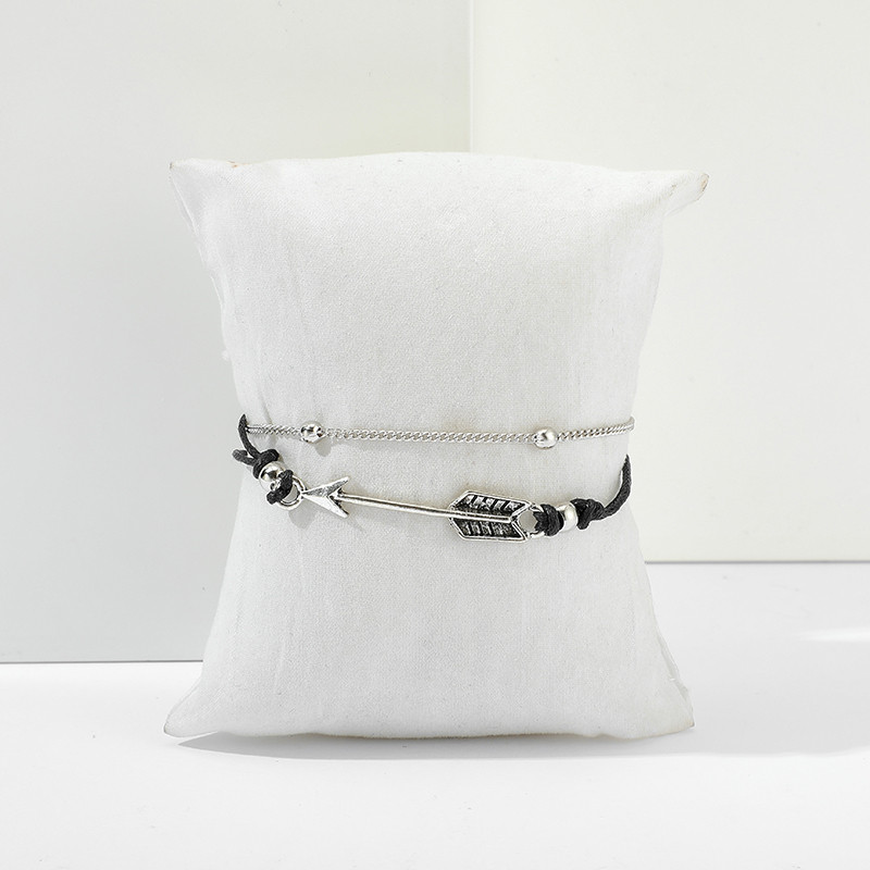 Tocona Brățară de gleznă cu frânghie țesătă manual Boemia pe picior Barcă de epocă Nituire Săgeată gleznă Accesorii pentru bijuterii 8306