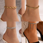 Tocona INS Stil simplu Shell pentru femei gleznele noua moda geometrie aliaj metal picior lanțuri accesorii de bijuterii boeme