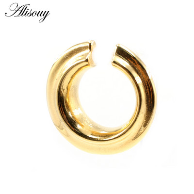 Alisouy 1 ks nerezová oceľ okrúhle rezané ušné závažia ťažké expander naťahovacie zátky meradlá náušnice piercing šperky