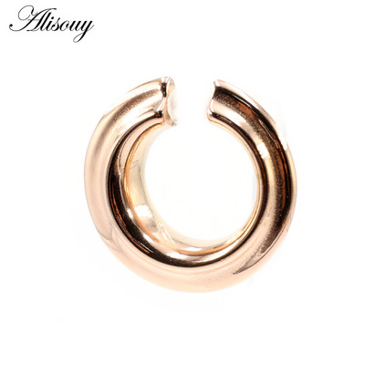 Alisouy 1 ks nerezová oceľ okrúhle rezané ušné závažia ťažké expander naťahovacie zátky meradlá náušnice piercing šperky