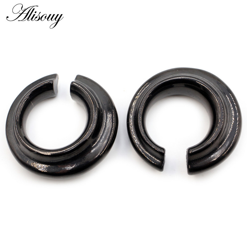 Alisouy 1 ks nerezová oceľ okrúhle rezané ušné závažia ťažké expander naťahovacie zátky meradlá náušnice piercing šperky