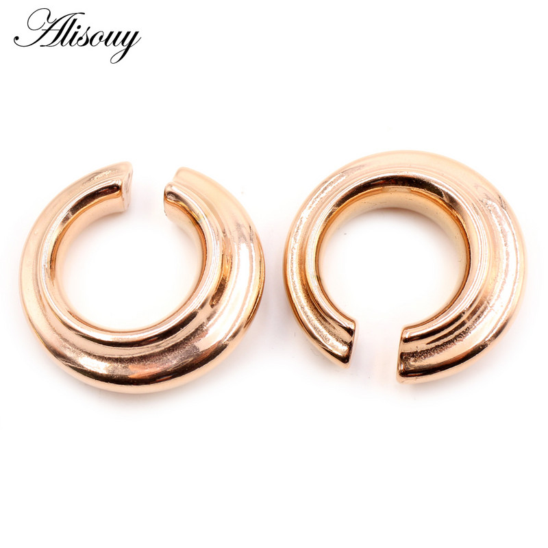 Alisouy 1 ks nerezová oceľ okrúhle rezané ušné závažia ťažké expander naťahovacie zátky meradlá náušnice piercing šperky