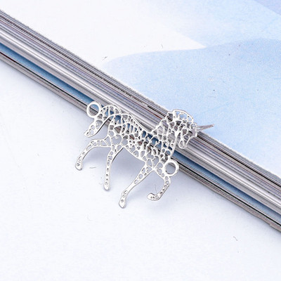 10 ks DIY zliatinové leopard jednorožec náramok konektory komponenty šperky prívesky vyrobiť duté delfín tiger náušnice príslušenstvo C275