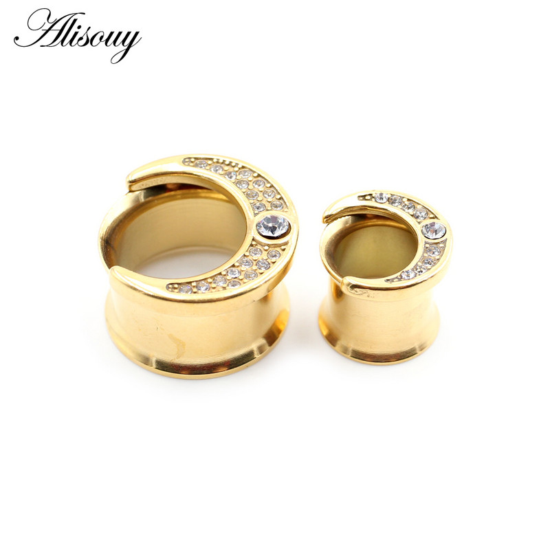 Piercing do uší Alisouy 2 ks 6-25 mm z nehrdzavejúcej ocele s rohovinou a zirkónom, tunely do uší, expandéry, naťahovacie meradlá, náušnice, šperky do tela