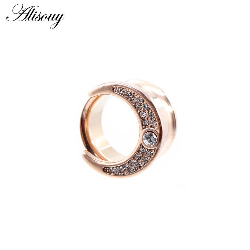 Piercing do uší Alisouy 2 ks 6-25 mm z nehrdzavejúcej ocele s rohovinou a zirkónom, tunely do uší, expandéry, naťahovacie meradlá, náušnice, šperky do tela