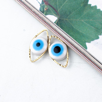 10 τμχ Blue Evil Eye Lucky βραχιόλια Connector Findings Resin Charms Σκουλαρίκια Fatima Κολιέ Κρεμαστό Diy For Jewelry Make C218