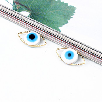 10 τμχ Blue Evil Eye Lucky βραχιόλια Connector Findings Resin Charms Σκουλαρίκια Fatima Κολιέ Κρεμαστό Diy For Jewelry Make C218