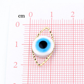 10 τμχ Blue Evil Eye Lucky βραχιόλια Connector Findings Resin Charms Σκουλαρίκια Fatima Κολιέ Κρεμαστό Diy For Jewelry Make C218