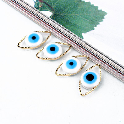 10 vnt Blue Evil Eye Lucky Apyrankės Jungtys Derva Pakabukai Fatima Auskarai Karoliai Pakabukas Pasidaryk papuošalams Gamintojas C218