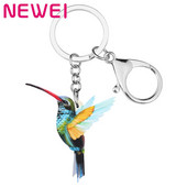 NEWEI Breloc cu pasăre colibri acrilic Brelocuri cu animale pentru femei, fete, adolescenți, bărbați, geantă, geantă, decorațiuni, cadou, vânzare caldă, vrac