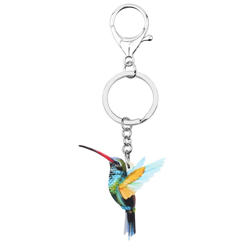NEWEI Breloc cu pasăre colibri acrilic Brelocuri cu animale pentru femei, fete, adolescenți, bărbați, geantă, geantă, decorațiuni, cadou, vânzare caldă, vrac