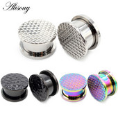 Alisouy 2 komada 6-16 mm nepravilnog uzorka od nehrđajućeg čelika Vijak Tuneli za uši Čepovi za širenje mesa Nosiljka Nakit za piercing