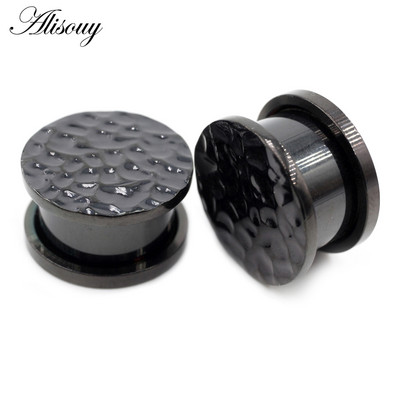 Alisouy 2 komada 6-16 mm nepravilnog uzorka od nehrđajućeg čelika Vijak Tuneli za uši Čepovi za širenje mesa Nosiljka Nakit za piercing