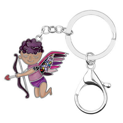 Bonsny emajl legura slatki Kupid anđeo privjesak za ključeve privjesak za ključeve modni nakit za žene djevojke ljubiteljice poklon dekoracija za Valentinovo