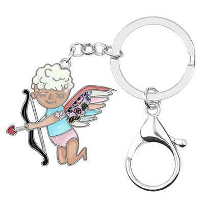 Bonsny emajl legura slatki Kupid anđeo privjesak za ključeve privjesak za ključeve modni nakit za žene djevojke ljubiteljice poklon dekoracija za Valentinovo