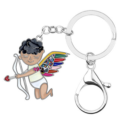 Bonsny emajl legura slatki Kupid anđeo privjesak za ključeve privjesak za ključeve modni nakit za žene djevojke ljubiteljice poklon dekoracija za Valentinovo