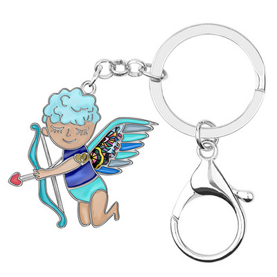 Bonsny emajl legura slatki Kupid anđeo privjesak za ključeve privjesak za ključeve modni nakit za žene djevojke ljubiteljice poklon dekoracija za Valentinovo