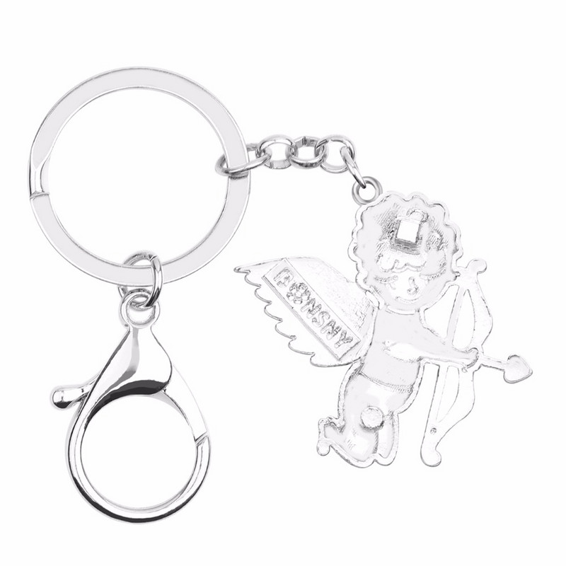 Bonsny emajl legura slatki Kupid anđeo privjesak za ključeve privjesak za ključeve modni nakit za žene djevojke ljubiteljice poklon dekoracija za Valentinovo