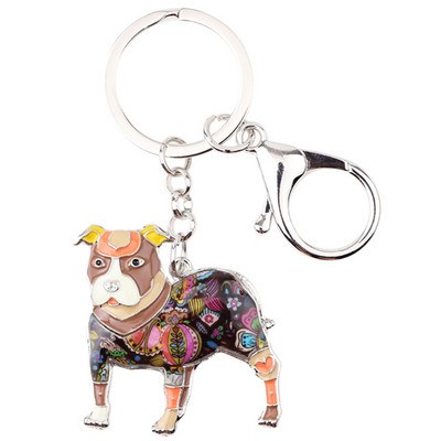 Bonsny κράμα σμάλτου Boston Pit Bull Terrier Μπρελόκ για σκύλους Μπρελόκ Δαχτυλίδια Δώρο για Γυναίκες Κορίτσια Pet Lovers Τσάντα Γούρια αυτοκινήτου Κρεμαστό