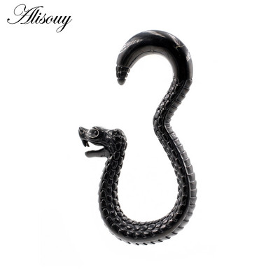 Alisouy 1PC 316L nehrđajući čelik zmija kuka utezi za uši teški ekspander rastezljivi čepovi mjerač mesa naušnica Nakit za piercing