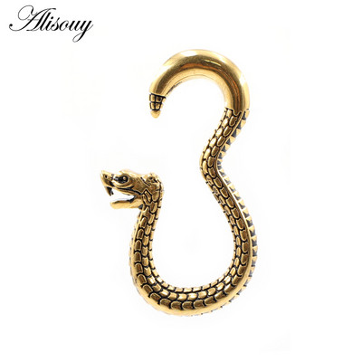 Alisouy 1PC 316L nehrđajući čelik zmija kuka utezi za uši teški ekspander rastezljivi čepovi mjerač mesa naušnica Nakit za piercing