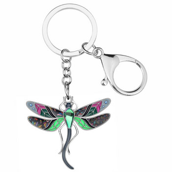 NEWEI Κράμα σμάλτου Rhinestone Dragonfly Δαχτυλίδι μπρελόκ Τσάντα τσάντα αυτοκινήτου Γούρι Μπρελόκ Κοσμήματα για γυναίκες Δώρο διακόσμησης για κορίτσια