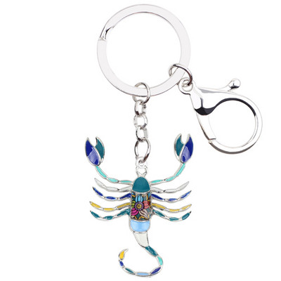 Bonsny Enamel Star Lucky Zodiac Scorpio Privjesak za ključeve Ženski privjesci za ključeve Poklon torba Charms Privjesak za ključeve Auto torbica Elegantan metalni nakit