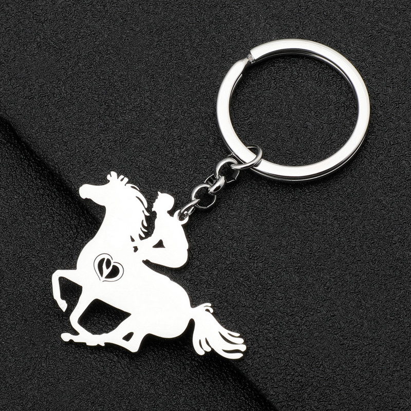 NEWEI od nehrđajućeg čelika posrebreni junior jahaći konj privjesci za ključeve privjesak za ključeve unikatni privjesci nakit za žene tinejdžerice