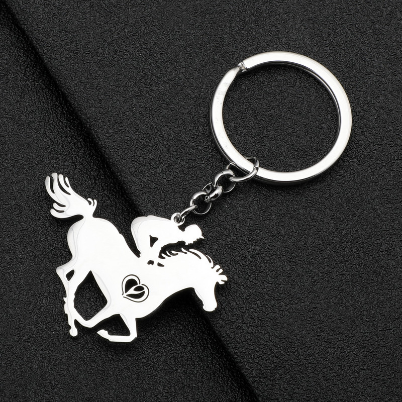 NEWEI od nehrđajućeg čelika posrebreni junior jahaći konj privjesci za ključeve privjesak za ključeve unikatni privjesci nakit za žene tinejdžerice