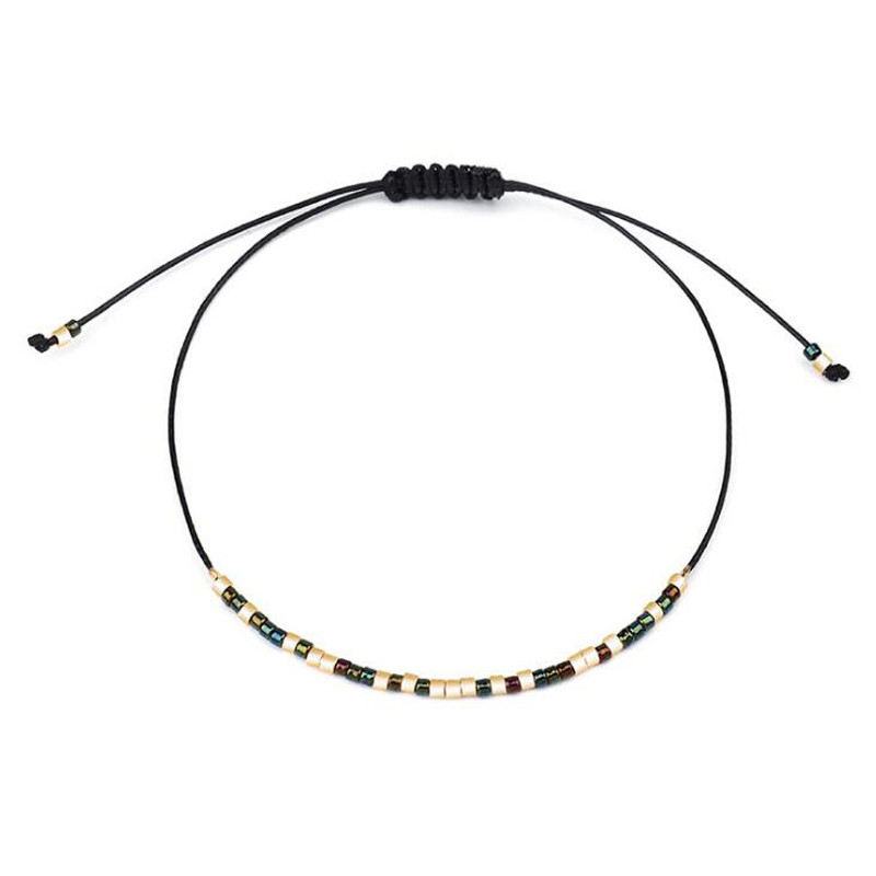 Brățară de gleznă cu margele acrilice mici boeme împletite manual Bijuterii etnice Halhal pentru picioare pentru femei Accesorii pentru glezna de plajă de vară