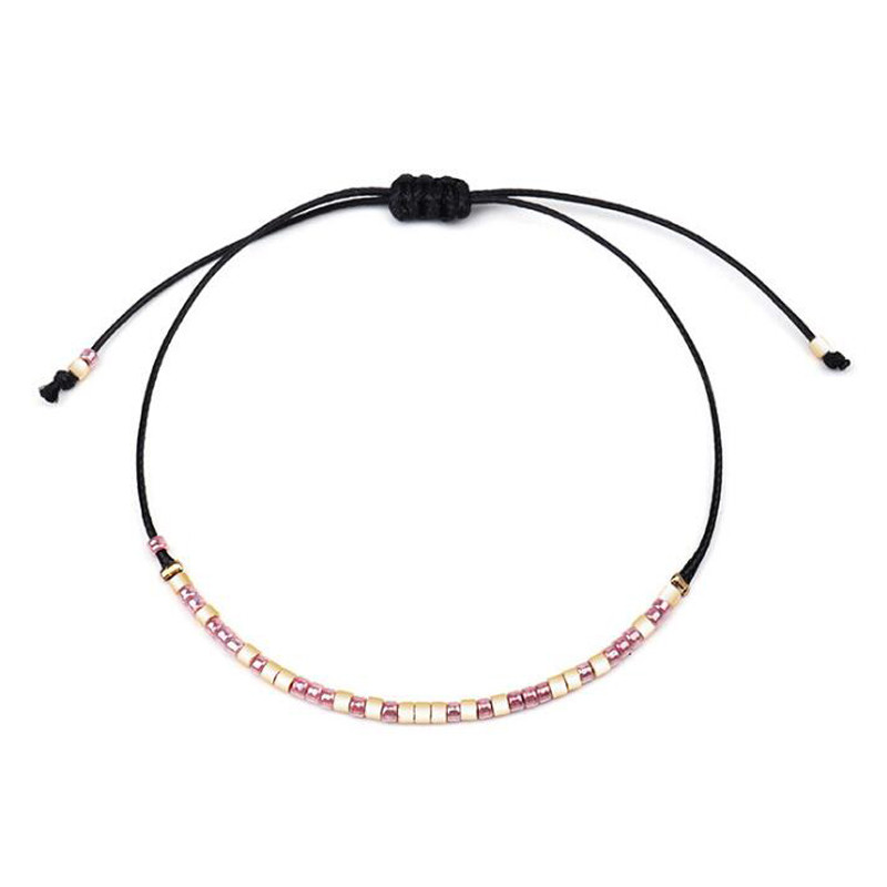 Brățară de gleznă cu margele acrilice mici boeme împletite manual Bijuterii etnice Halhal pentru picioare pentru femei Accesorii pentru glezna de plajă de vară