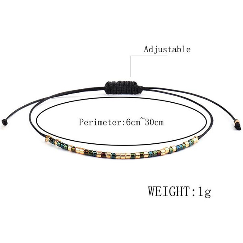 Brățară de gleznă cu margele acrilice mici boeme împletite manual Bijuterii etnice Halhal pentru picioare pentru femei Accesorii pentru glezna de plajă de vară