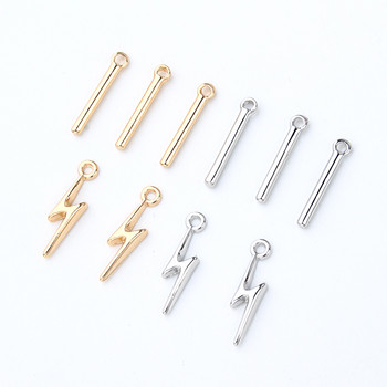 10 бр Личност Short Stick Lightning Earring Charms Гривна Направете находки Направи си сам сплав Златни обеци Висящи бижута Charms C284