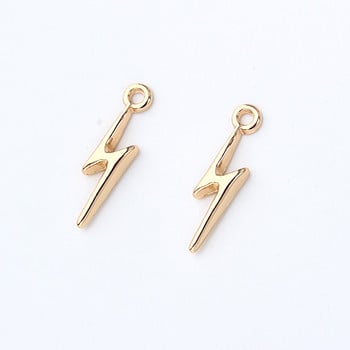 10 бр Личност Short Stick Lightning Earring Charms Гривна Направете находки Направи си сам сплав Златни обеци Висящи бижута Charms C284