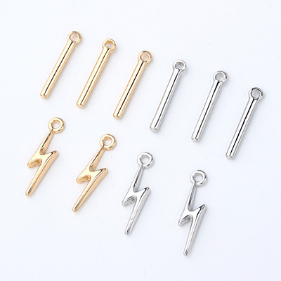 10 бр Личност Short Stick Lightning Earring Charms Гривна Направете находки Направи си сам сплав Златни обеци Висящи бижута Charms C284