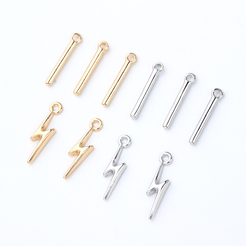 10 komada Personality Short Stick Lightning Earring Charms Narukvica Napravite nalaze Diy Legure Zlatne naušnice Viseći nakit Charms C284