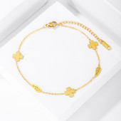 Anklet Lucky Four Clover pentru femei 18k oțel inoxidabil gleznă de culoare auriu Pulseira Feminina Lover Bijuterii de logodnă Cadouri