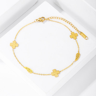 Lucky Four Clover Anklet Γυναικεία 18 καράτια ανοξείδωτα ποδαράκια χρυσό χρώμα Pulseira Feminina Lover Lover Engagement Δώρα