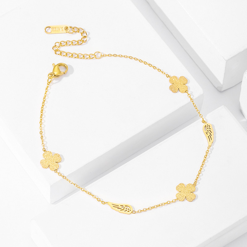 Anklet Lucky Four Clover pentru femei 18k oțel inoxidabil gleznă de culoare auriu Pulseira Feminina Lover Bijuterii de logodnă Cadouri
