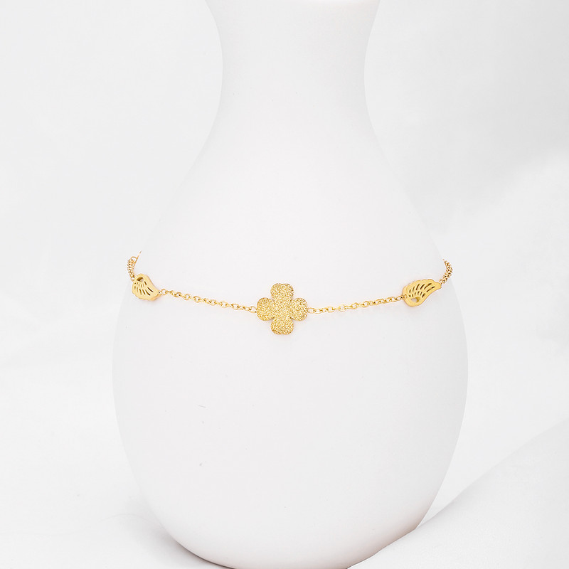 Anklet Lucky Four Clover pentru femei 18k oțel inoxidabil gleznă de culoare auriu Pulseira Feminina Lover Bijuterii de logodnă Cadouri