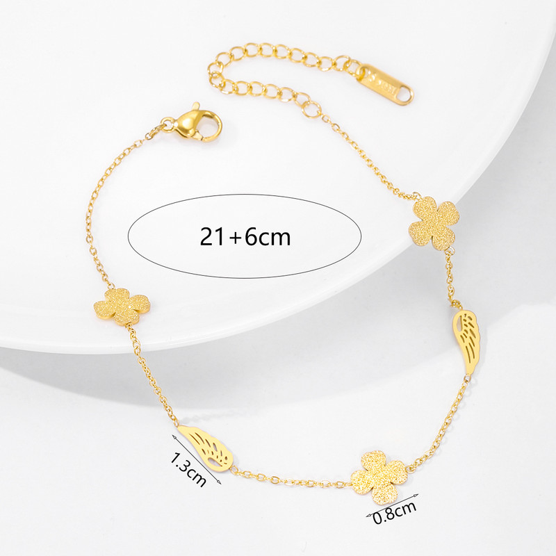 Anklet Lucky Four Clover pentru femei 18k oțel inoxidabil gleznă de culoare auriu Pulseira Feminina Lover Bijuterii de logodnă Cadouri