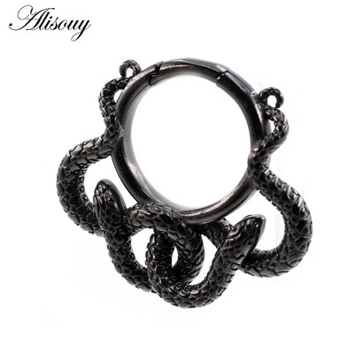 Alisouy 1 τεμ. από ανοξείδωτο ατσάλι, σπάγγος φιδιού, στρογγυλό αυτί, βάρη με βαριά διαστολέα, φορείο, μετρητές, σκουλαρίκια, κοσμήματα για διάτρηση σώματος