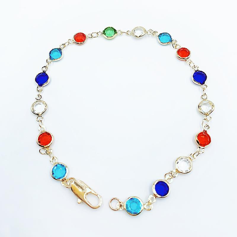 Brățară de cristal colorată de modă, de lux, bijuterii cu farmec elegant, cadou de aniversare romantică, gleznă rafinată, potrivită pentru femei