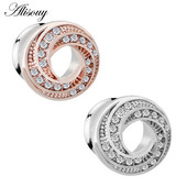 2PCS Donuts Križni čepići za uši od nehrđajućeg čelika Tuneli za bušenje ušiju Navoji za proširenje uha Protegnuti tuneli od mesa Nakit za tijelo