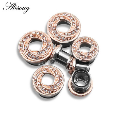 2PCS Donuts Križni čepići za uši od nehrđajućeg čelika Tuneli za bušenje ušiju Navoji za proširenje uha Protegnuti tuneli od mesa Nakit za tijelo