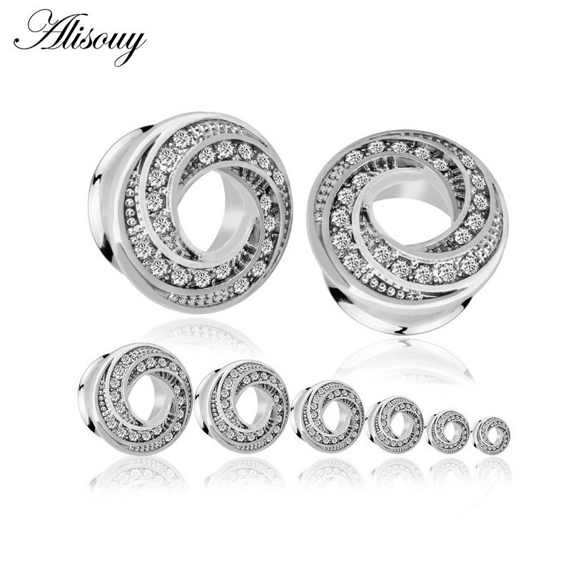 2PCS Donuts Križni čepići za uši od nehrđajućeg čelika Tuneli za bušenje ušiju Navoji za proširenje uha Protegnuti tuneli od mesa Nakit za tijelo