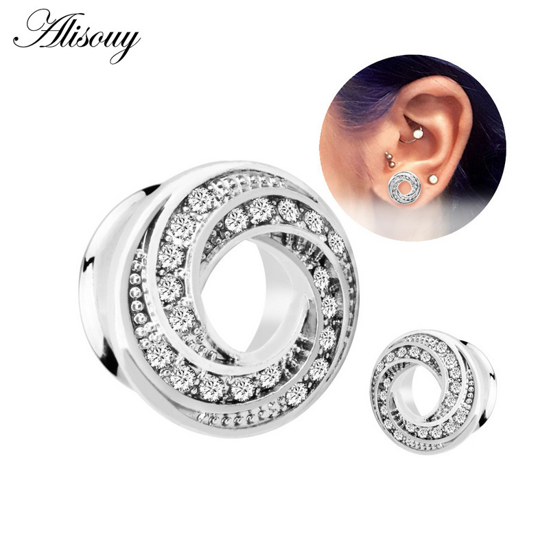 2PCS Donuts Križni čepići za uši od nehrđajućeg čelika Tuneli za bušenje ušiju Navoji za proširenje uha Protegnuti tuneli od mesa Nakit za tijelo