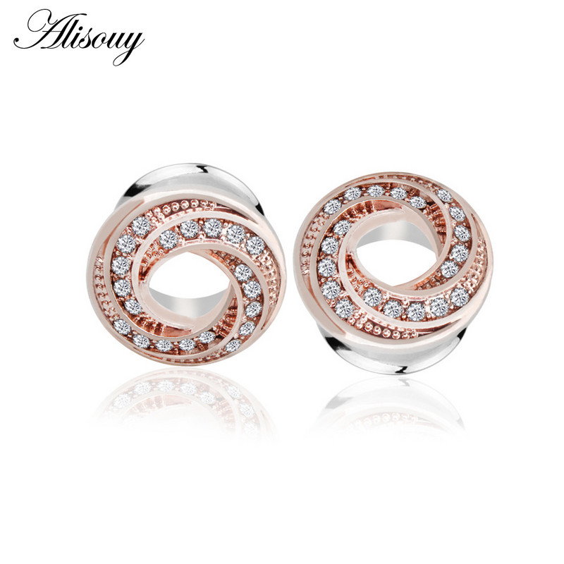 2PCS Donuts Križni čepići za uši od nehrđajućeg čelika Tuneli za bušenje ušiju Navoji za proširenje uha Protegnuti tuneli od mesa Nakit za tijelo