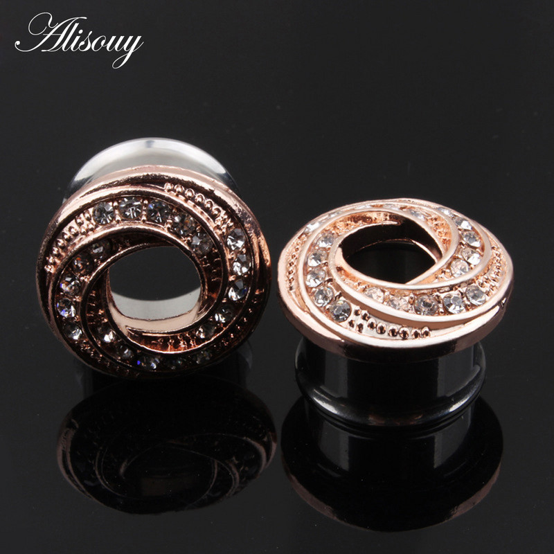 2PCS Donuts Križni čepići za uši od nehrđajućeg čelika Tuneli za bušenje ušiju Navoji za proširenje uha Protegnuti tuneli od mesa Nakit za tijelo